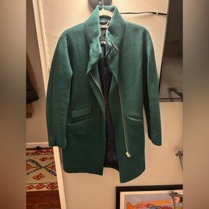 J. Crew Stadium Cloth City Coat in Hunter Green